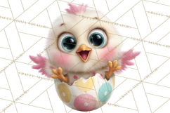 Quirky Easter Chicks Clipart, Cute Cartoon Chicks Pastel Png Product Image 5
