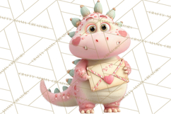 Valentine Dinosaur Clipart PNG Cute Dino Valentine Printable Product Image 2
