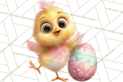 Quirky Easter Chicks Clipart, Cute Cartoon Chicks Pastel Png Product Image 2