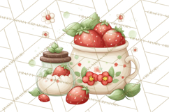 Strawberry Clipart, Kitchen Objects with Strawberries Png Product Image 2
