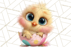 Quirky Easter Chicks Clipart, Cute Cartoon Chicks Pastel Png Product Image 3