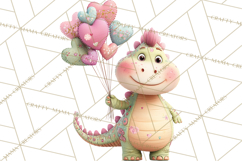 Valentine Dinosaur Clipart PNG Cute Dino Valentine Printable Product Image 3