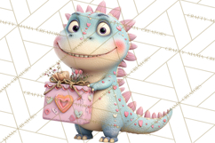 Valentine Dinosaur Clipart PNG Cute Dino Valentine Printable Product Image 4