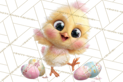 Quirky Easter Chicks Clipart, Cute Cartoon Chicks Pastel Png Product Image 4