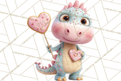 Valentine Dinosaur Clipart PNG Cute Dino Valentine Printable Product Image 5