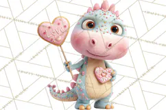 Valentine Dinosaur Clipart PNG Cute Dino Valentine Printable Product Image 5
