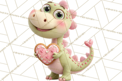 Valentine Dinosaur Clipart PNG Cute Dino Valentine Printable Product Image 2