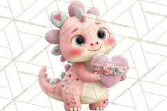 Valentine Dinosaur Clipart PNG Cute Dino Valentine Printable Product Image 4