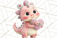 Valentine Dinosaur Clipart PNG Cute Dino Valentine Printable Product Image 4
