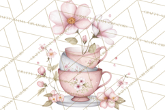 Tea Party Dreams PNG, Girly Pastel Desserts Teacups Clipart Product Image 4