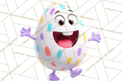 Cute Easter Egg Characters PNG, Adorable Spring Egg Clipart Product Image 3