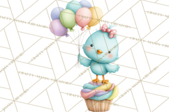 Pastel Birthday Clipart, Cute Party Animals PNG Product Image 3