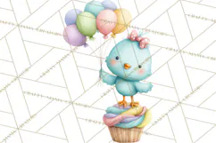 Pastel Birthday Clipart, Cute Party Animals PNG Product Image 3