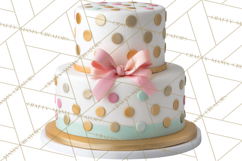 Birthday Cake Clipart, Tiered Cake PNG, Drip Cake PNG Product Image 3