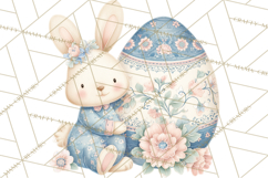 Chinoiserie Easter Clipart, Cute Elegant Bunny Easter Png Product Image 3