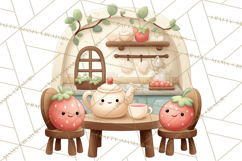 Strawberry Clipart, Kitchen Objects with Strawberries Png Product Image 5