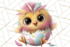 Quirky Easter Chicks Clipart, Cute Cartoon Chicks Pastel Png Product Image 5
