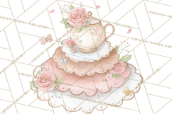 Tea Party Dreams PNG, Girly Pastel Desserts Teacups Clipart Product Image 2