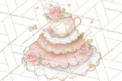 Tea Party Dreams PNG, Girly Pastel Desserts Teacups Clipart Product Image 2