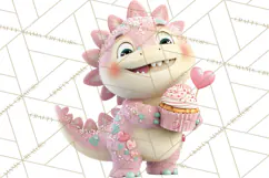 Valentine Dinosaur Clipart PNG Cute Dino Valentine Printable Product Image 2