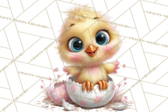 Quirky Easter Chicks Clipart, Cute Cartoon Chicks Pastel Png Product Image 2