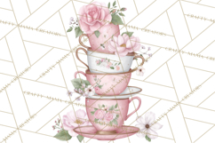 Tea Party Dreams PNG, Girly Pastel Desserts Teacups Clipart Product Image 3