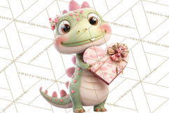 Valentine Dinosaur Clipart PNG Cute Dino Valentine Printable Product Image 4