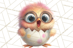 Quirky Easter Chicks Clipart, Cute Cartoon Chicks Pastel Png Product Image 4