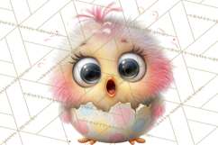 Quirky Easter Chicks Clipart, Cute Cartoon Chicks Pastel Png Product Image 5