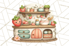 Strawberry Clipart, Kitchen Objects with Strawberries Png Product Image 5