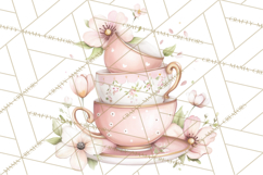Tea Party Dreams PNG, Girly Pastel Desserts Teacups Clipart Product Image 3