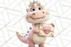 Valentine Dinosaur Clipart PNG Cute Dino Valentine Printable Product Image 3