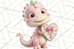 Valentine Dinosaur Clipart PNG Cute Dino Valentine Printable Product Image 4