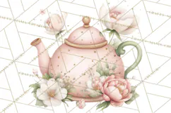 Tea Party Dreams PNG, Girly Pastel Desserts Teacups Clipart Product Image 4