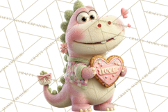 Valentine Dinosaur Clipart PNG Cute Dino Valentine Printable Product Image 5