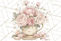 Tea Party Dreams PNG, Girly Pastel Desserts Teacups Clipart Product Image 5