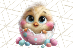 Quirky Easter Chicks Clipart, Cute Cartoon Chicks Pastel Png Product Image 3