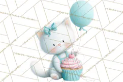 Pastel Birthday Clipart, Cute Party Animals PNG Product Image 4
