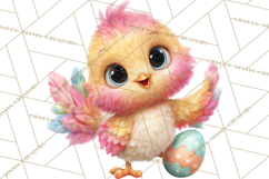 Quirky Easter Chicks Clipart, Cute Cartoon Chicks Pastel Png Product Image 4