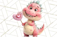 Valentine Dinosaur Clipart PNG Cute Dino Valentine Printable Product Image 4