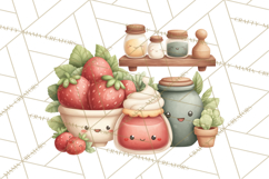Strawberry Clipart, Kitchen Objects with Strawberries Png Product Image 4
