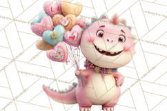 Valentine Dinosaur Clipart PNG Cute Dino Valentine Printable Product Image 5