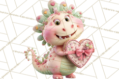 Valentine Dinosaur Clipart PNG Cute Dino Valentine Printable Product Image 2