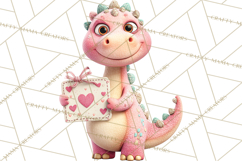 Valentine Dinosaur Clipart PNG Cute Dino Valentine Printable Product Image 4