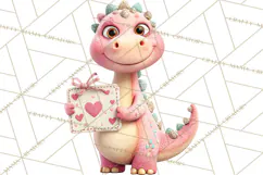 Valentine Dinosaur Clipart PNG Cute Dino Valentine Printable Product Image 4
