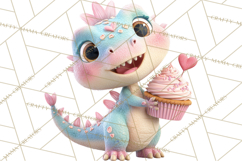 Valentine Dinosaur Clipart PNG Cute Dino Valentine Printable Product Image 5
