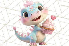 Valentine Dinosaur Clipart PNG Cute Dino Valentine Printable Product Image 5