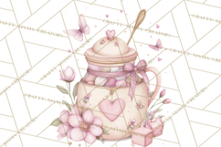 Tea Party Dreams PNG, Girly Pastel Desserts Teacups Clipart Product Image 2