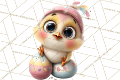 Quirky Easter Chicks Clipart, Cute Cartoon Chicks Pastel Png Product Image 2