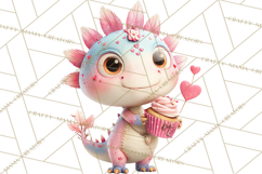 Valentine Dinosaur Clipart PNG Cute Dino Valentine Printable Product Image 2